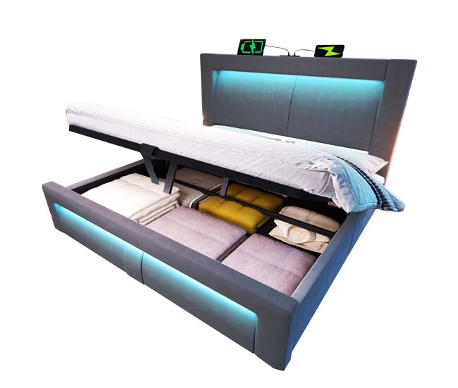 Cama de matrimonio de terciopelo 163x217