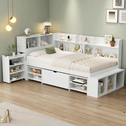 Cama juvenile,cama de solteiro de mdf 90x200 cm,branco