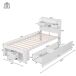 Cama juvenile de madera de pino 94x207 Cama juvenile de madera de pino 94x207 Blanco