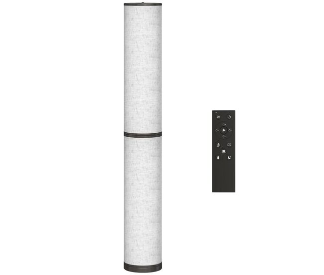 Homcom lámpara de pie moderna, lámpara salón con brillo, temperaturas de color ajustables 3000k-6000k, mando a distancia magnético, temporizador, para dormitorio, oficina, decoración, beige