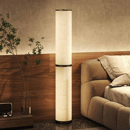 HOMCOM Candeeiro de Pé Moderno Candeeiro de Sala com Brilho Temperaturas de Cor Ajustáveis 3000K-6000K Controle Remoto Magnético Temporizador para Quarto Escritório Decoração Ø20x135 cm Bege