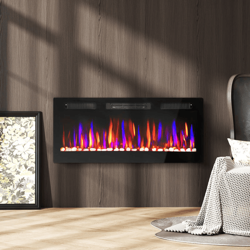 HOMCOM Lareira Elétrica Ultrafina de Parede e Embutir com Chama 3D Lareira Decorativa BrilhoVelocidade Ajustável 12 Cores Pedras 9001800W Temporizador Termóstato Controlo Remoto 106,7x9,4x47 cm Preto HOMCOM Lareira Elétrica Ultrafina de Parede e Embutir com Chama 3D Lareira Decorativa BrilhoVelocidade Ajustável 12 Cores Pedras 9001800W Temporizador Termóstato Controlo Remoto 106,7x9,4x47 cm Preto