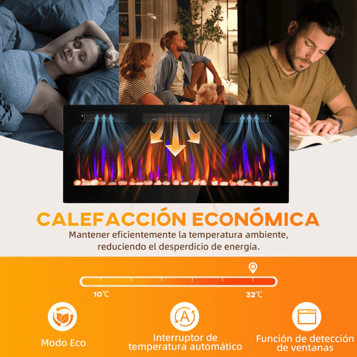 HOMCOM Lareira Elétrica Ultrafina de Parede e Embutir com Chama 3D Lareira Decorativa BrilhoVelocidade Ajustável 12 Cores Pedras 9001800W Temporizador Termóstato Controlo Remoto 106,7x9,4x47 cm Preto HOMCOM Lareira Elétrica Ultrafina de Parede e Embutir com Chama 3D Lareira Decorativa BrilhoVelocidade Ajustável 12 Cores Pedras 9001800W Temporizador Termóstato Controlo Remoto 106,7x9,4x47 cm Preto