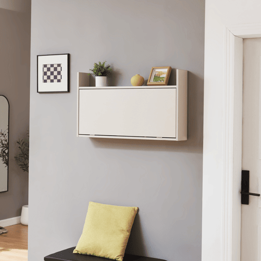 Secretária dobrável Rautalampi com prateleira 83x48x15 cm Bege en.casa Secretária dobrável Rautalampi com prateleira 83x48x15 cm Bege en.casa