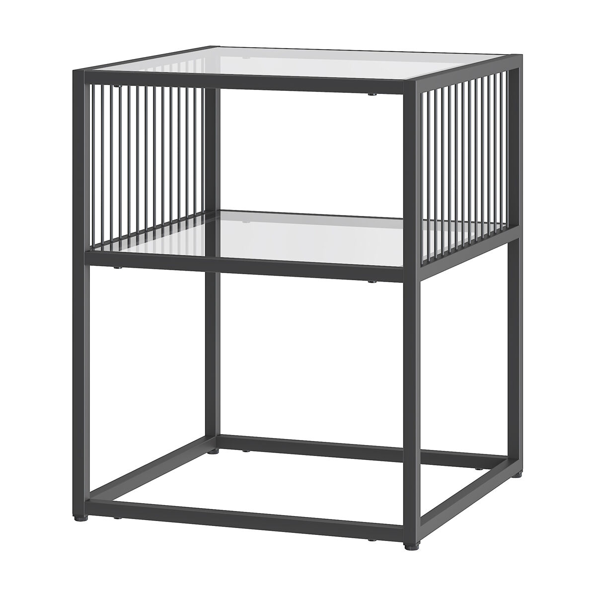 Mesa auxiliar tronevn con estante 50x40x40 cm - negro [en.casa]