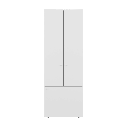 Armário Tolleson de três portas com quatro prateleiras para dormitórios