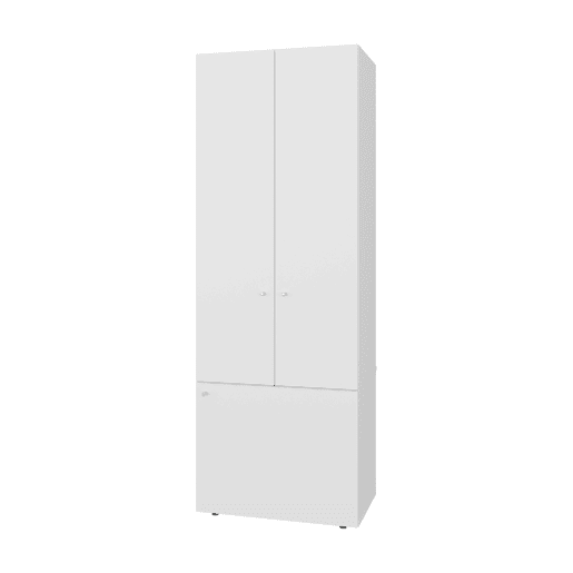 Armário Tolleson de três portas com quatro prateleiras para dormitórios