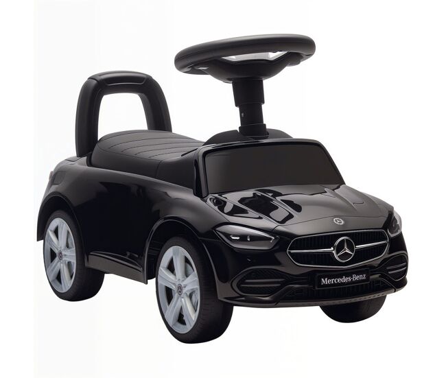 Aiyaplay coche correpasillos para niños de 18-36 meses mercedes-benz clase c, correpasillos con bocina, volante, sonidos de motor y espacio de almacenaje, 65x28x39 cm, negro
