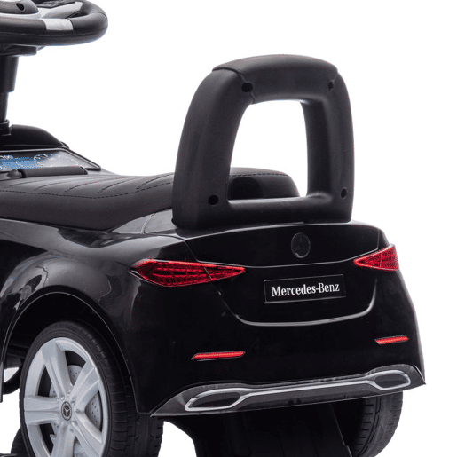 AIYAPLAY Carro Andador para Crianças de 18-36 Meses Mercedes-Benz Classe C Carro de Passeio com Buzina Volante Sons de Motor e Espaço de Armazenamento 65x28x39 cm Preto