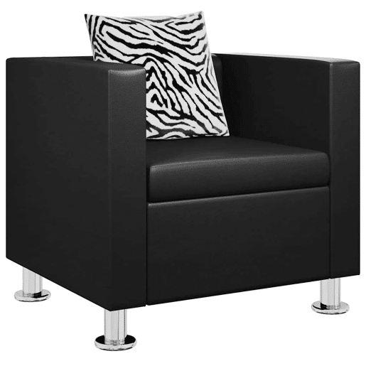 vidaXL Poltrona em couro artificial preto vidaXL Poltrona em couro artificial preto