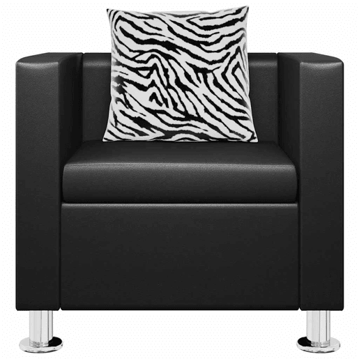 vidaXL Poltrona em couro artificial preto vidaXL Poltrona em couro artificial preto