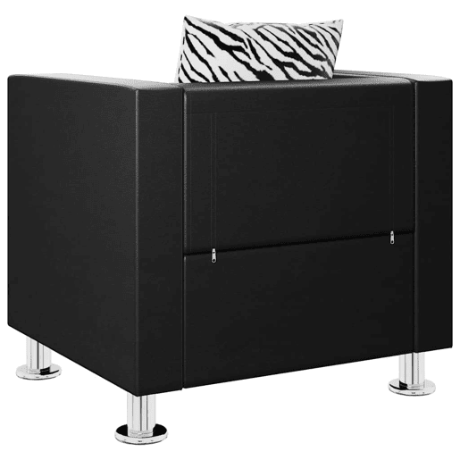 vidaXL Poltrona em couro artificial preto vidaXL Poltrona em couro artificial preto