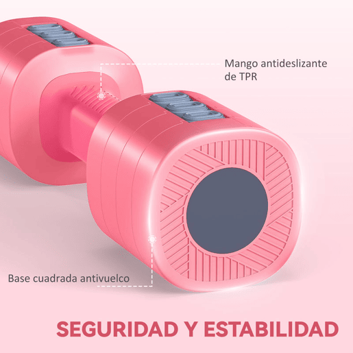 SPORTNOW Conjunto de Halteres Ajustáveis 4 em 1 11,522,5 kg Conjunto de Pesos e Halteres de Metal com Pegas Antideslizantes e Design Quadrado para Treino em Casa Ginásio Vermelho