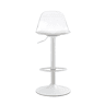 Banco de bar 2 unidades - altura ajustável 82-104 cm, encosto transparente, giratório 360° - BrancoTransparente