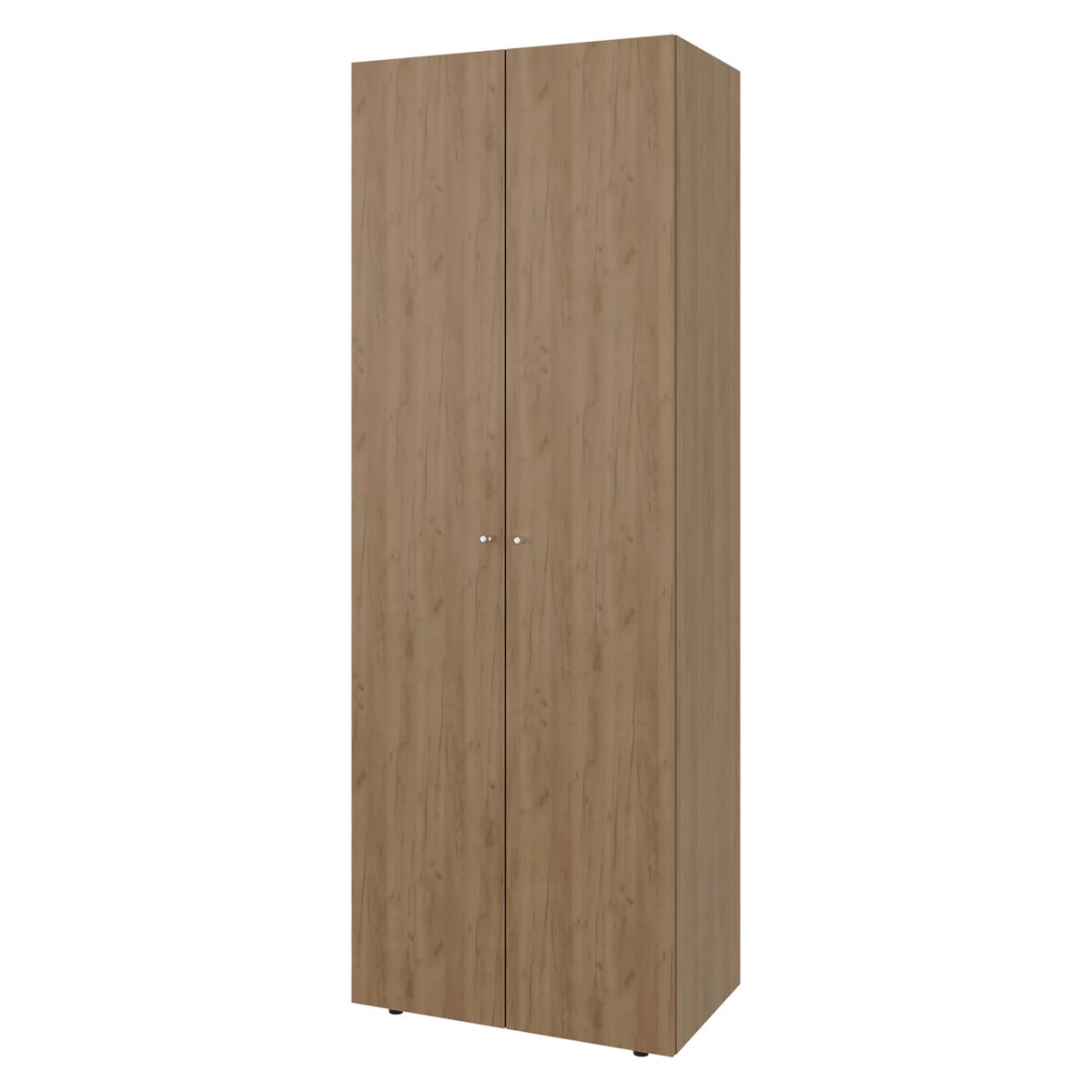 Armario alto de 2 puertas con barra para colgar y estantes 60 Beige