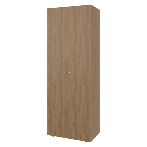 Armário alto com 2 portas, móvel de armazenamento independente para quarto, design moderno