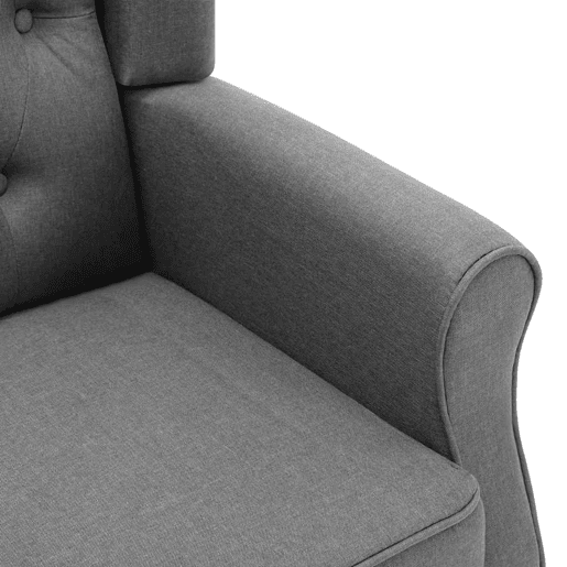 vidaXL Poltrona com apoio de pés tecido cinzento-claro