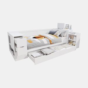 Cama juvenile,cama de solteiro de mdf 90x200 cm,branco