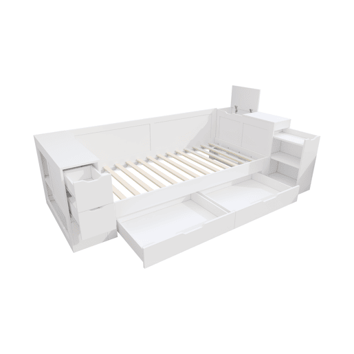 cama juvenil,cama de solteiro de mdf 90x200 cm,branco cama juvenil,cama de solteiro de mdf 90x200 cm,branco