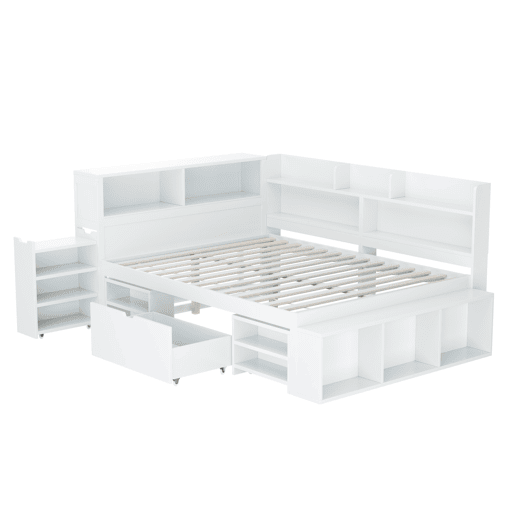 Cama juvenile,cama de casal de mdf 140x190 cm,branco