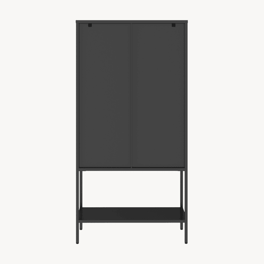 Vitrina Borshavisa 2 portas aço 160x80x35 cm preto en.casa