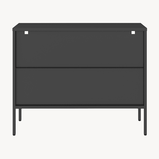 Aparador de vitrinas Borshavisa 3 portas vidro transparente 80x100x35 cm preto en.casa