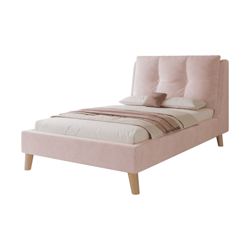 Cama juvenile,cama de solteiro de veludo 90x200 cm,rosa