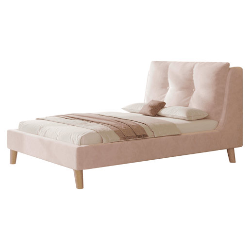 Cama juvenile,cama de solteiro de veludo 90x200 cm,rosa