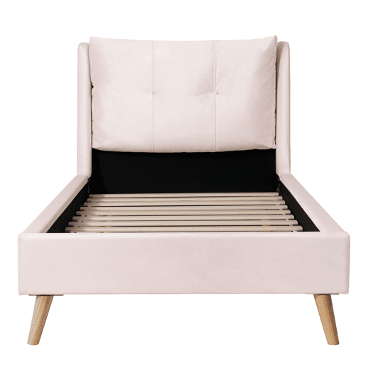 Cama juvenile,cama de solteiro de veludo 90x200 cm,rosa