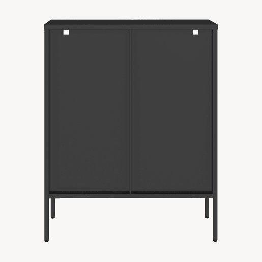 Vitrina aparador Vinterhavn 2 portas de vidrio aço 100x80x30 cm preto en.casa Vitrina aparador Vinterhavn 2 portas de vidrio aço 100x80x30 cm preto en.casa