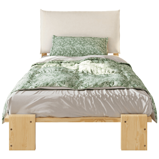 Cama juvenile,cama de solteiro de madeira maciça 90x200 cm,natural