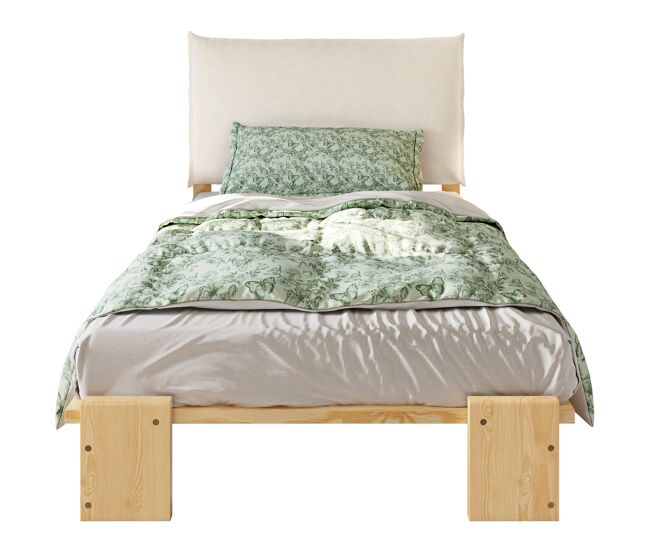 Cama juvenil,cama individual de madera maciza 90x200 cm,natural