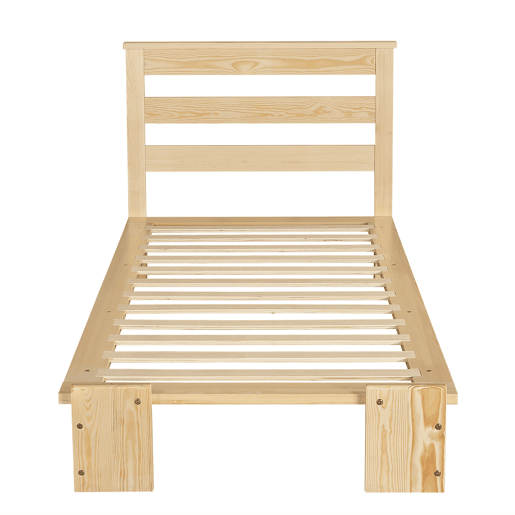 Cama juvenile,cama de solteiro de madeira maciça 90x200 cm,natural
