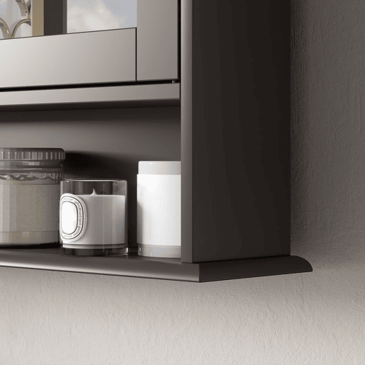 kleankin Armário de Casa de Banho com Espelho, Armário de Parede com 2 Portas, Prateleira Aberta e Ajustável, Móvel de Banho Suspenso para Cozinha e Sala, 56x13x58 cm, Castanho Escuro