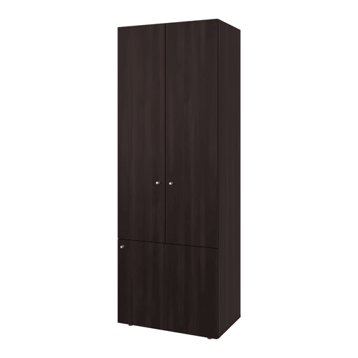 Armário alto Tolleson de 3 portas com 4 prateleiras, armário independente para quarto em estilo moderno