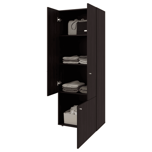 Armário alto Tolleson de 3 portas com 4 prateleiras, armário independente para quarto em estilo moderno