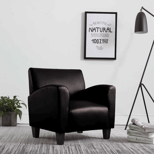 vidaXL Poltrona couro artificial castanho-escuro vidaXL Poltrona couro artificial castanho-escuro