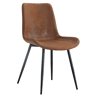 Conjunto de 4 cadeiras de sala de jantar - estofamento em tecido técnico respirável, design moderno - castanhopreto