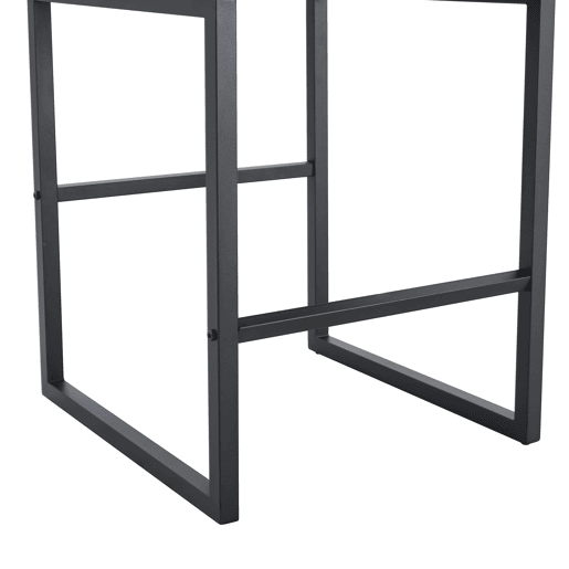 Cadeiras de bar 2 unidades - estilo nórdico, design quadrado, pernas metálicas pretas - Branco+Preto