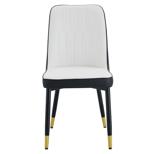 Cadeiras de sala de jantar 2 unidades - design moderno PU com encosto - preto e branco