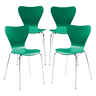 Conjunto de 4 cadeiras de jantar Essunga 80x48x46 cm - Verde  Cromado en.casa