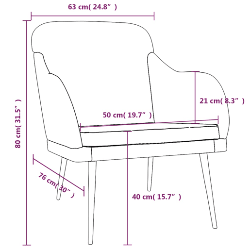 vidaXL Cadeira com apoio de braços 63x76x80 cm veludo cinzento-claro