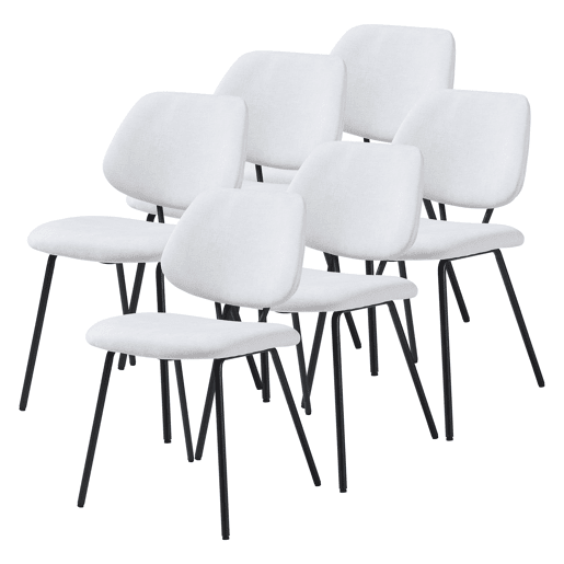 Conjunto de 6 cadeiras de jantar Köma tecido 78x49x55 cm Cinzento claro en.casa