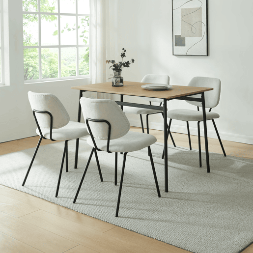 Conjunto de 6 cadeiras de jantar Köma tecido 78x49x55 cm Cinzento claro en.casa