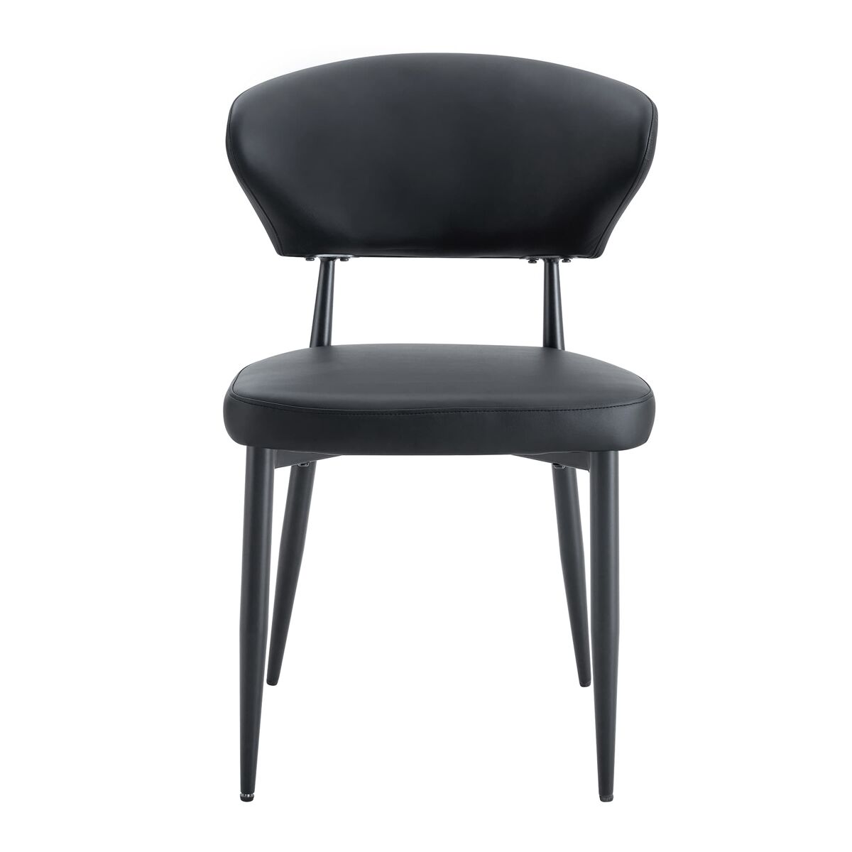 Silla comedor 2 uds - diseño ergonómico minimalista, respaldo curvado - negro