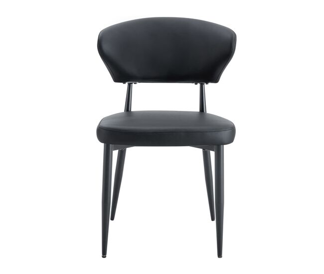 Silla comedor 2 uds - diseño ergonómico minimalista, respaldo curvado - negro