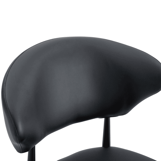 Cadeira de jantar 2 unidades - design ergonómico minimalista, encosto curvo - Preto