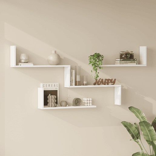 Conjunto de 3 prateleiras de parede Vepinshul aglomerado Branco en.casa
