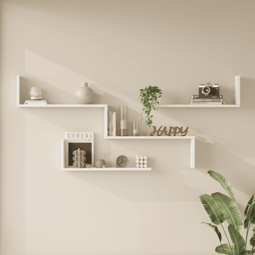 Conjunto de 3 prateleiras de parede Vepinshul aglomerado Branco en.casa