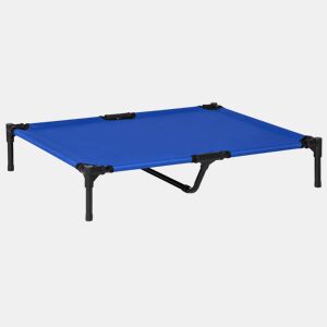 PawHut Cama Elevada para Cães Respirável para Cães Elevada para Cães Grandes com Tecido Oxford e Estrutura de Metal para Interior e Exterior 92x76x18 cm Azul